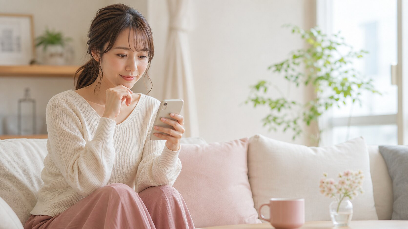 スマホでメッセージを打つ様子